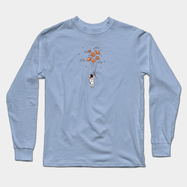Spaceman floating Long Sleeve T-Shirt by Mint Tees